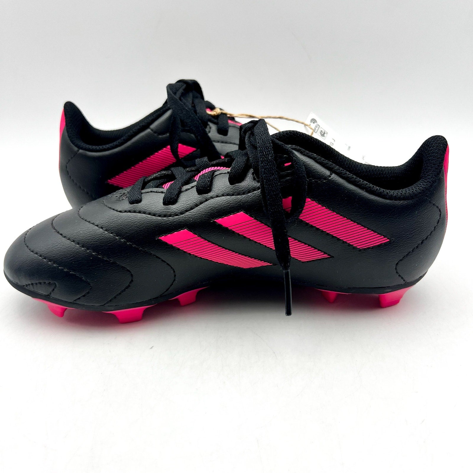 Adidas Youth Goletto VIII Soccer Cleats Size 2.5 Black Pink Firm Ground NWOB