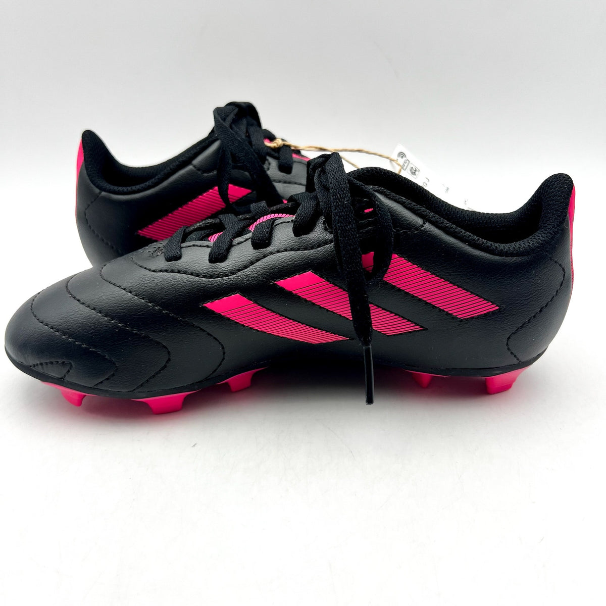 Adidas Youth Goletto VIII Soccer Cleats Size 2.5 Black Pink Firm Ground NWOB