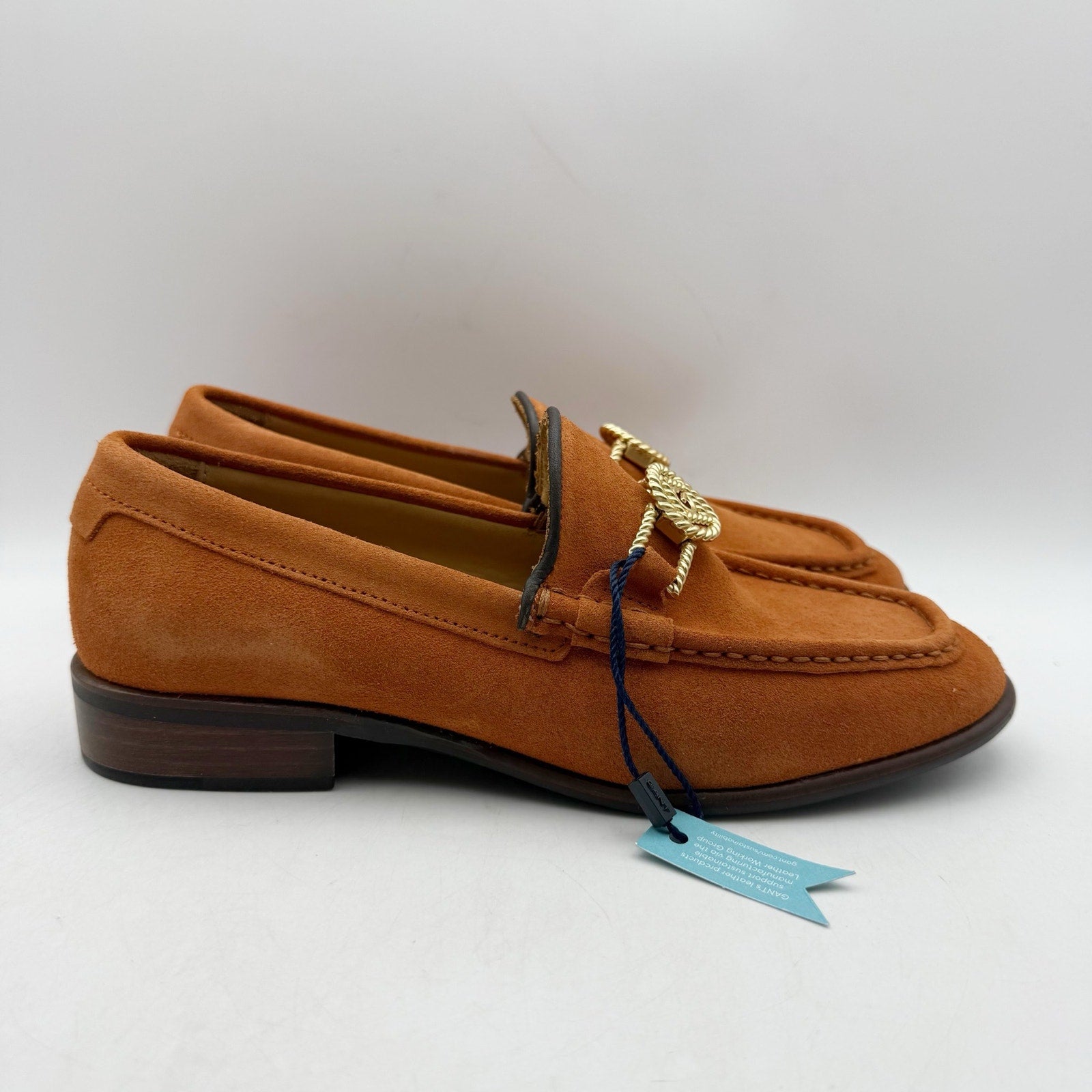 Gant Womens Kennedii Loafers EU 37 US 6 Golden Orange Brown Suede NWOB