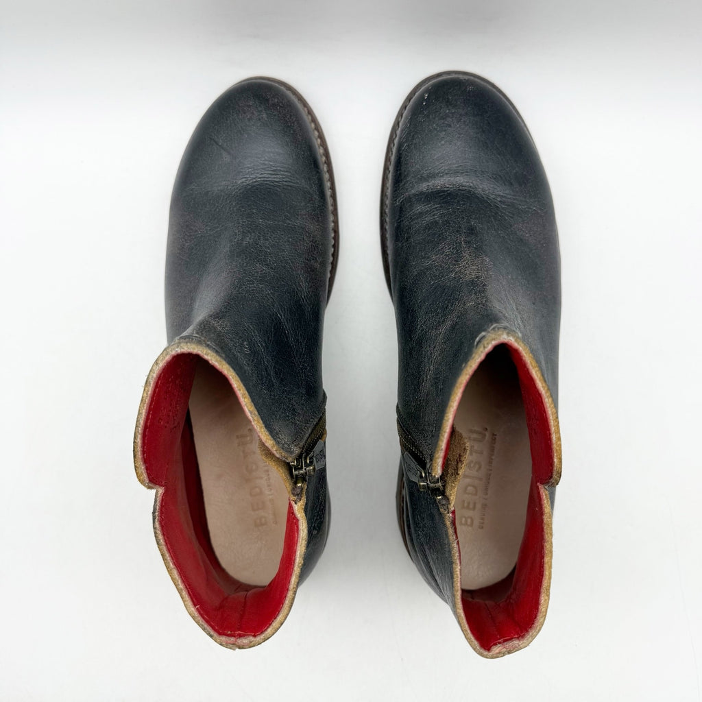 Bed Stu Womens Yurisa Ankle Booties US 8.5 M EU 39 Black Distressed Leather NWOB