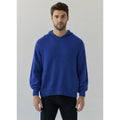 ACTIVE CASHMERE Men's Cashmere Hoodie Sweater Large Blue Machine Washable NWT