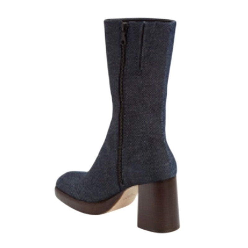 Rag & Bone Womens Matrix Denim Platform Boots US 8.5M EU 38.5 Dark Blue
