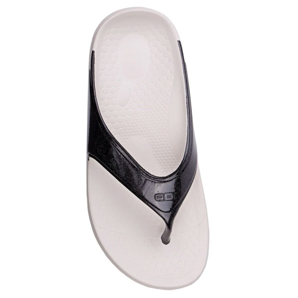 Spenco Women Fusion 2 Pearl Sandals Size 6 Wide Black Slide Flip Flop NWOB