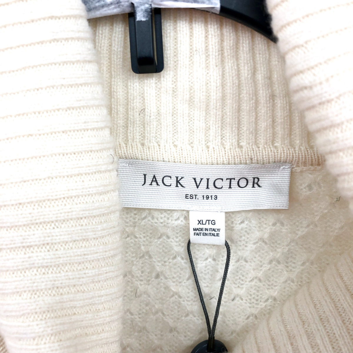 JACK VICTOR Mens Renfrew Cashmere Turtleneck Sweater XL White Ecru Cashmere NWT