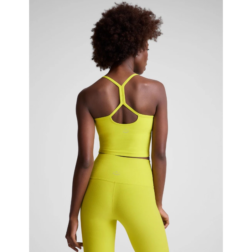 BEYOND YOGA Spacedye Slim Racerback Cropped Tank Large Neon Yellow NWT