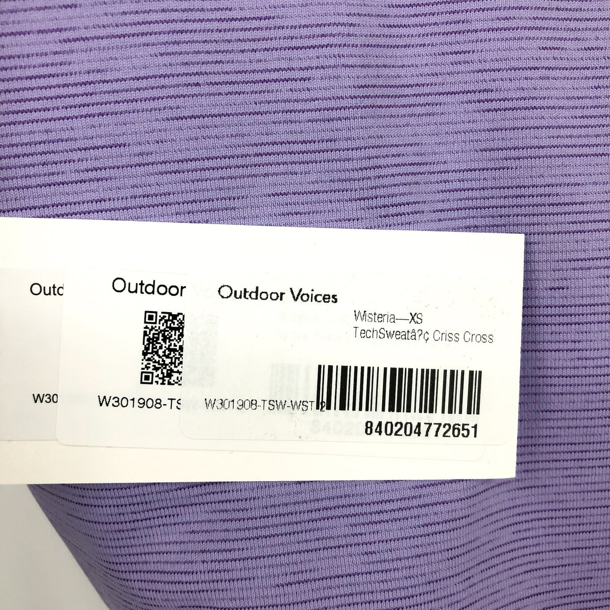 OUTDOOR VOICES Women's TechSweat Tank Top XS Wisteria Purple Criss-Cross NWT