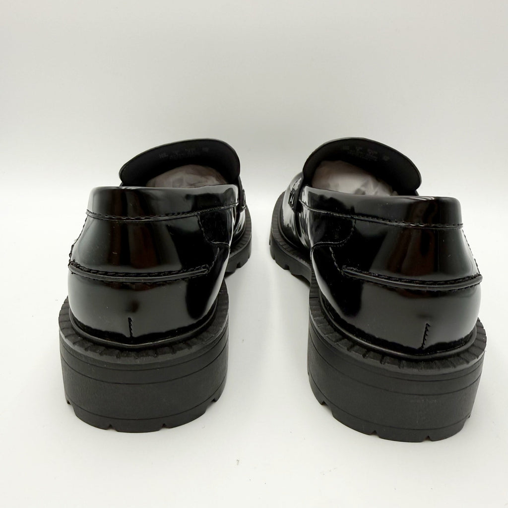 Franco Sarto Womens Darby Loafers Size 10 M EU 41 Black Faux Patent NIB