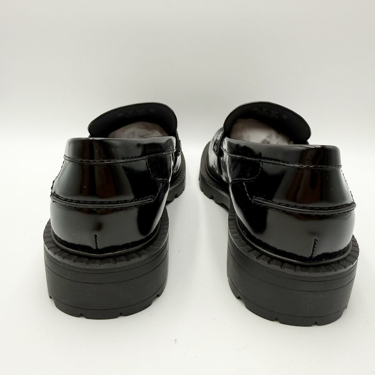 Franco Sarto Womens Darby Loafers Size 10 M EU 41 Black Faux Patent NIB
