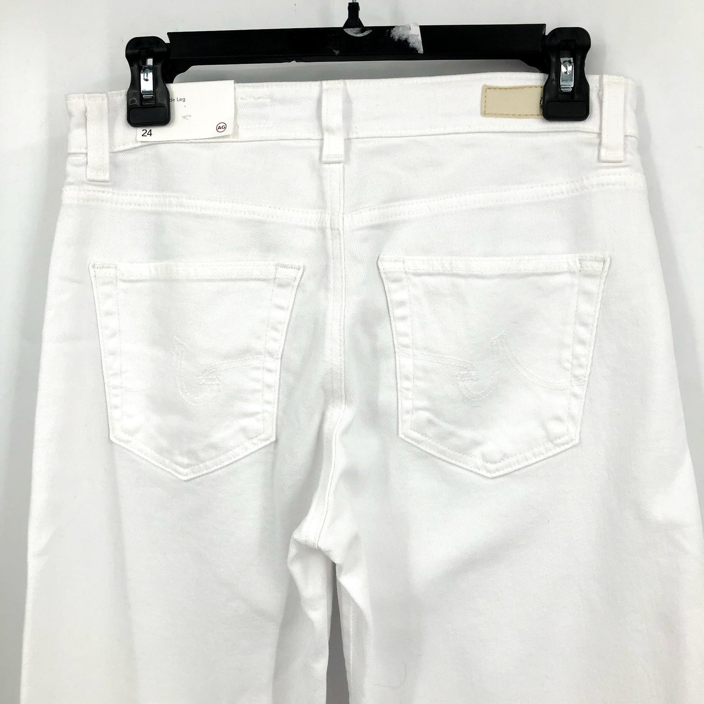 AG ADRIANO GOLDSCHMIED Womens Adria Wide Leg Jeans Size 24 White Low-Rise NWT