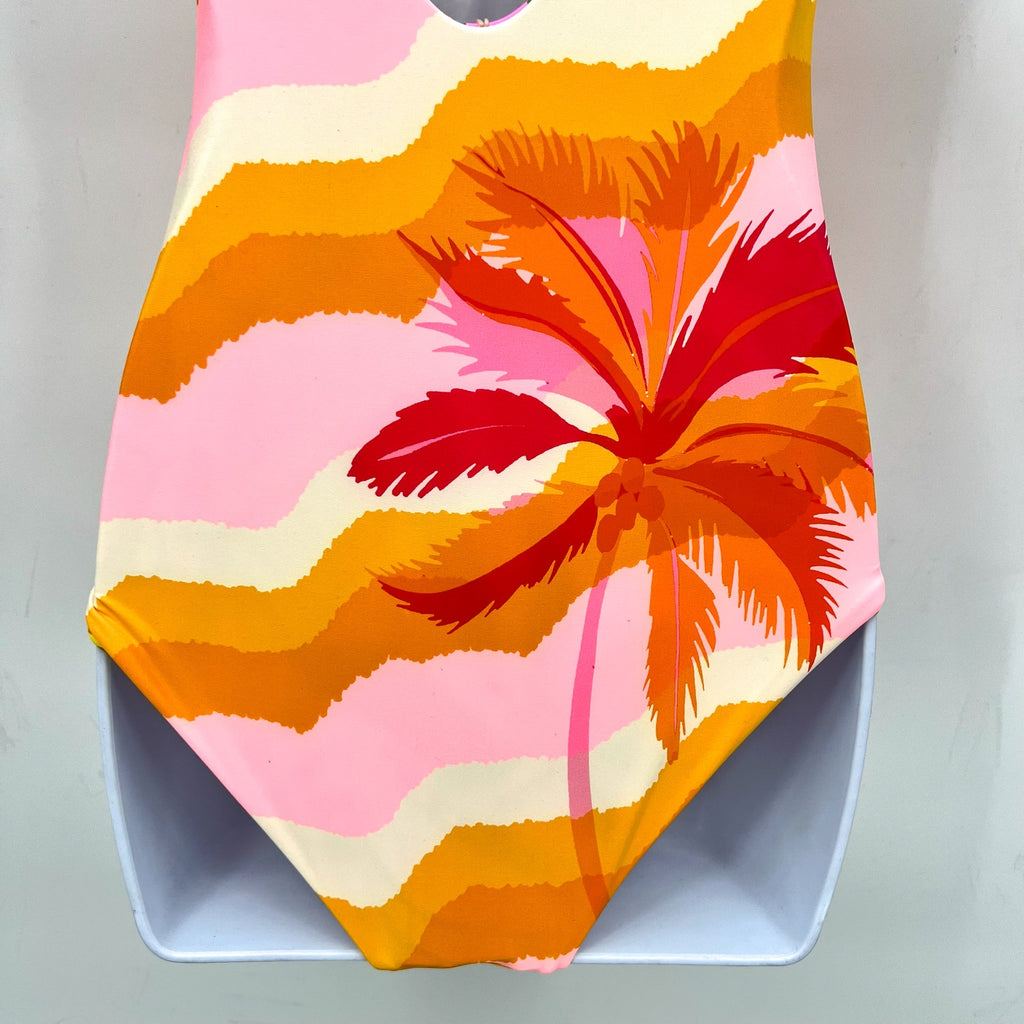 MAAJI Waves Infinity One Piece Swimsuit Girls 12 Pink Paradiso Reversible NWT