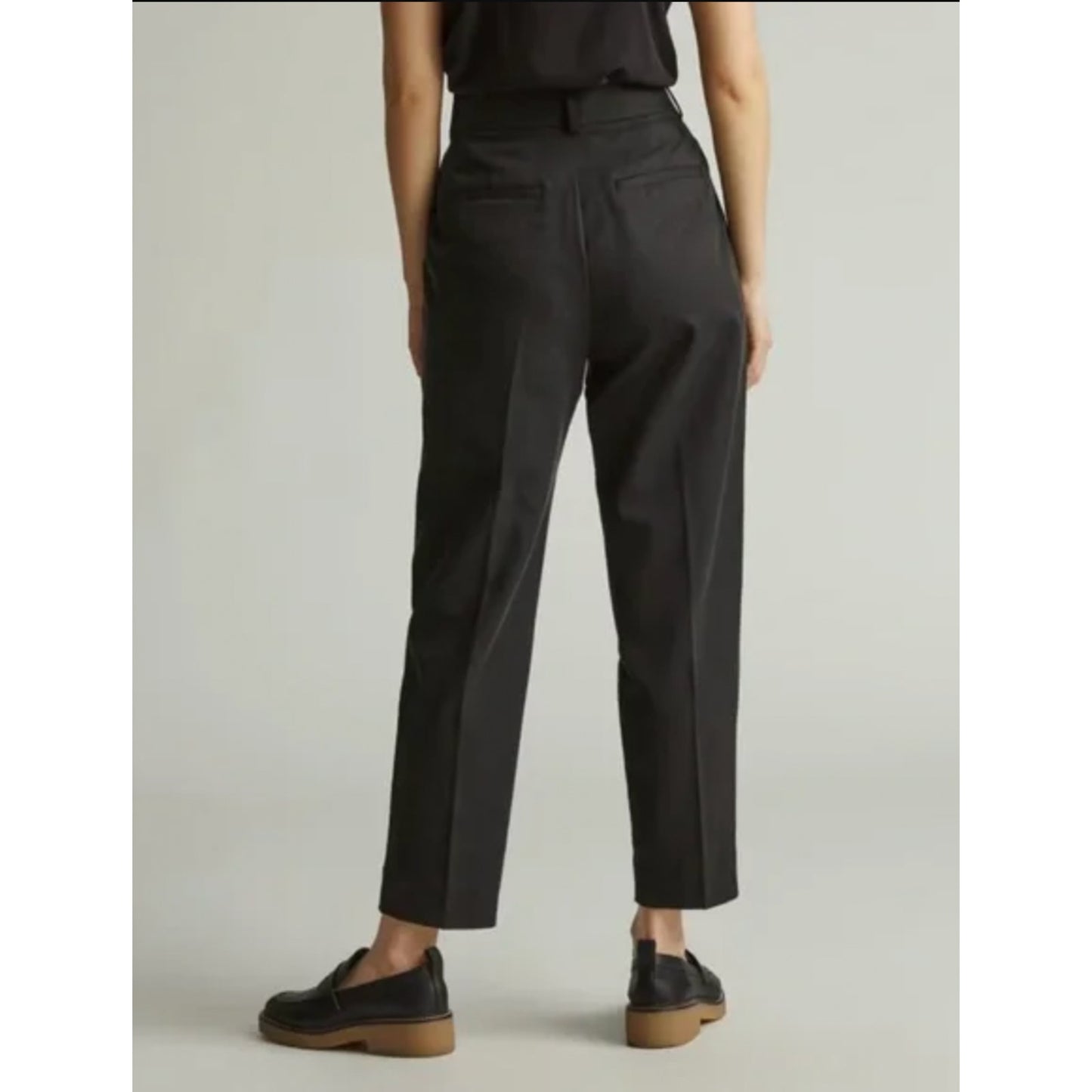 EVERLANE Women's The Triacetate Way-High Tapered Pants Size 2 Black Ankle NWT