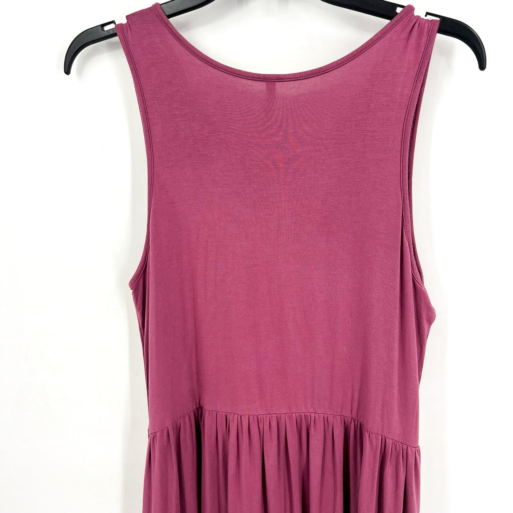 LONGYUAN Womens Stretchy Sun Tank Dress XL Purple Pockets NWOT