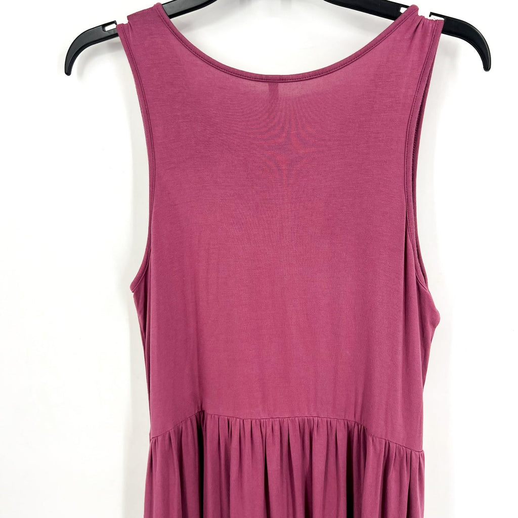 LONGYUAN Womens Stretchy Sun Tank Dress XL Purple Pockets NWOT