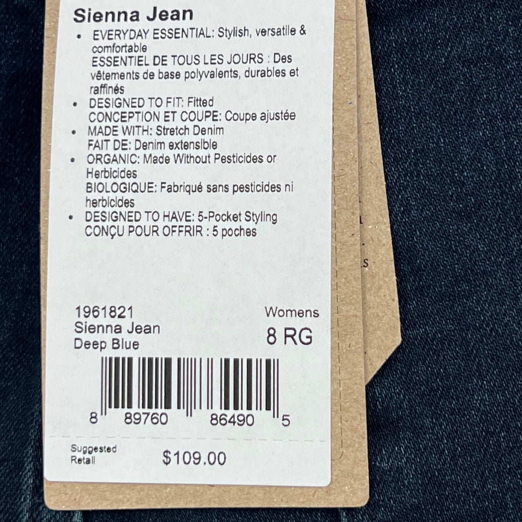Prana Womens Sienna Skinny Jeans 29x31 US 8 Deep Blue Stretch Denim Mid Rise NWT