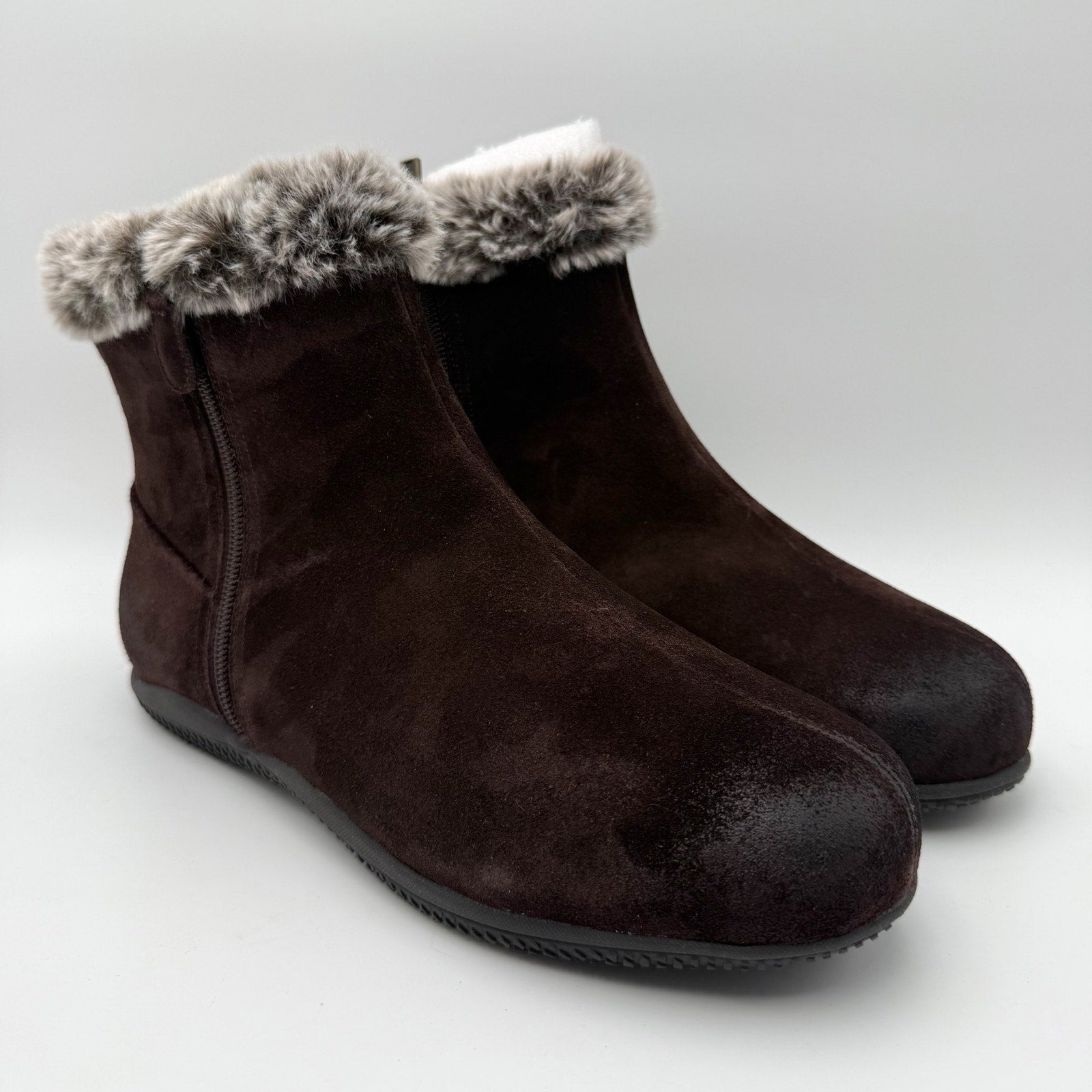 SoftWalk Womens Helena Winter Ankle Boots US 10 WW Brown Suede NIB