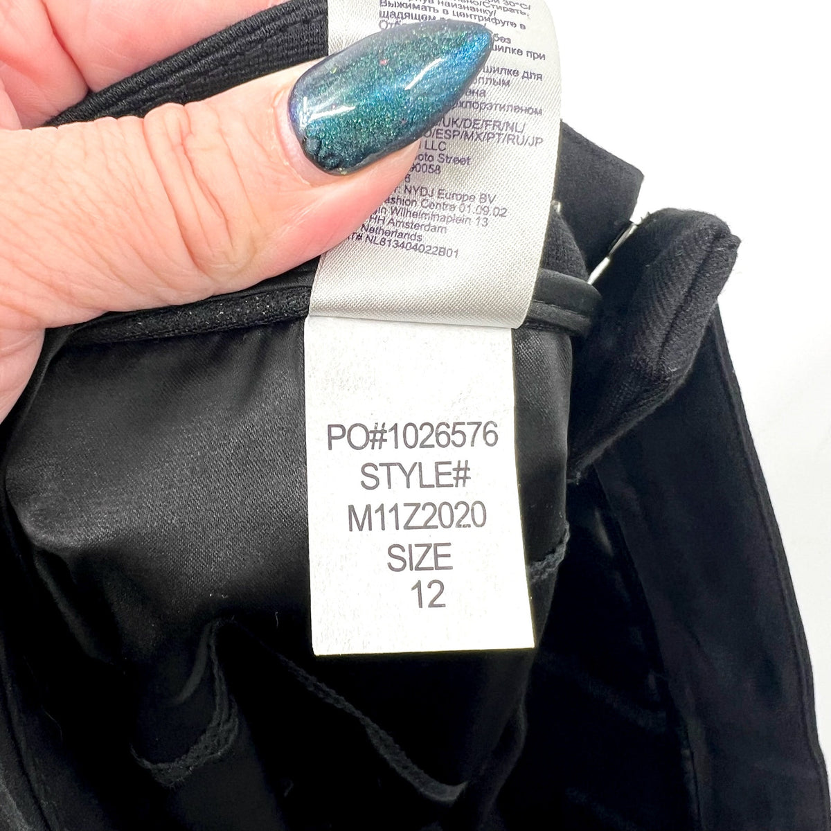 NYDJ Women's Slim Trouser Pants Size 12 Black Ponte Knit High Rise NWT