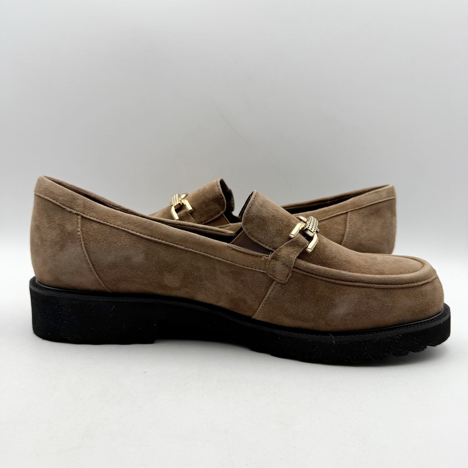 David Tate Womens Magan Loafers US 10.5 WW Brown Suede Slip On NWOB