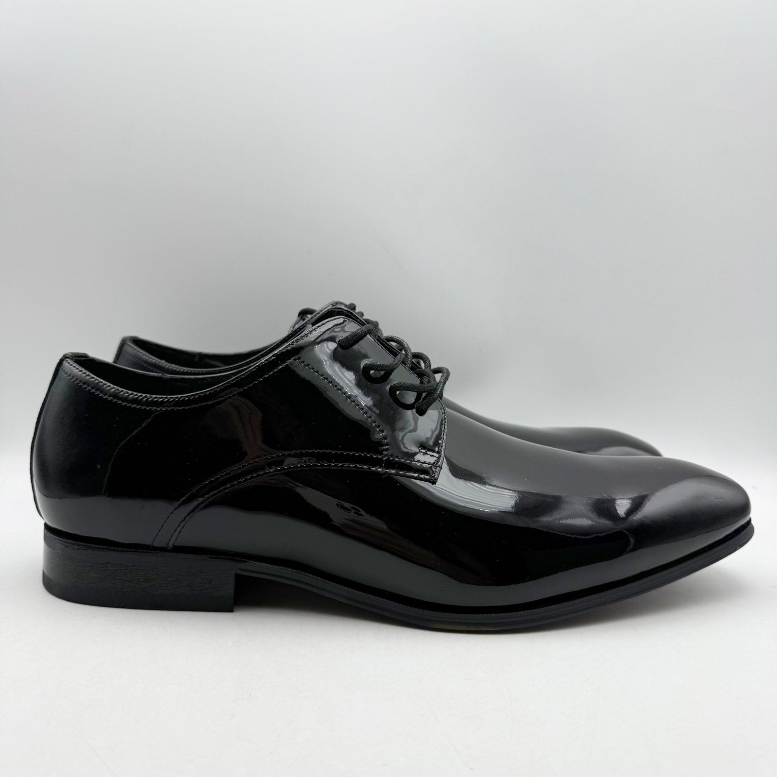 FLORSHEIM Mens Tux Plain Toe Oxford Dress Shoes 13 EEE Black Patent Leather NIB