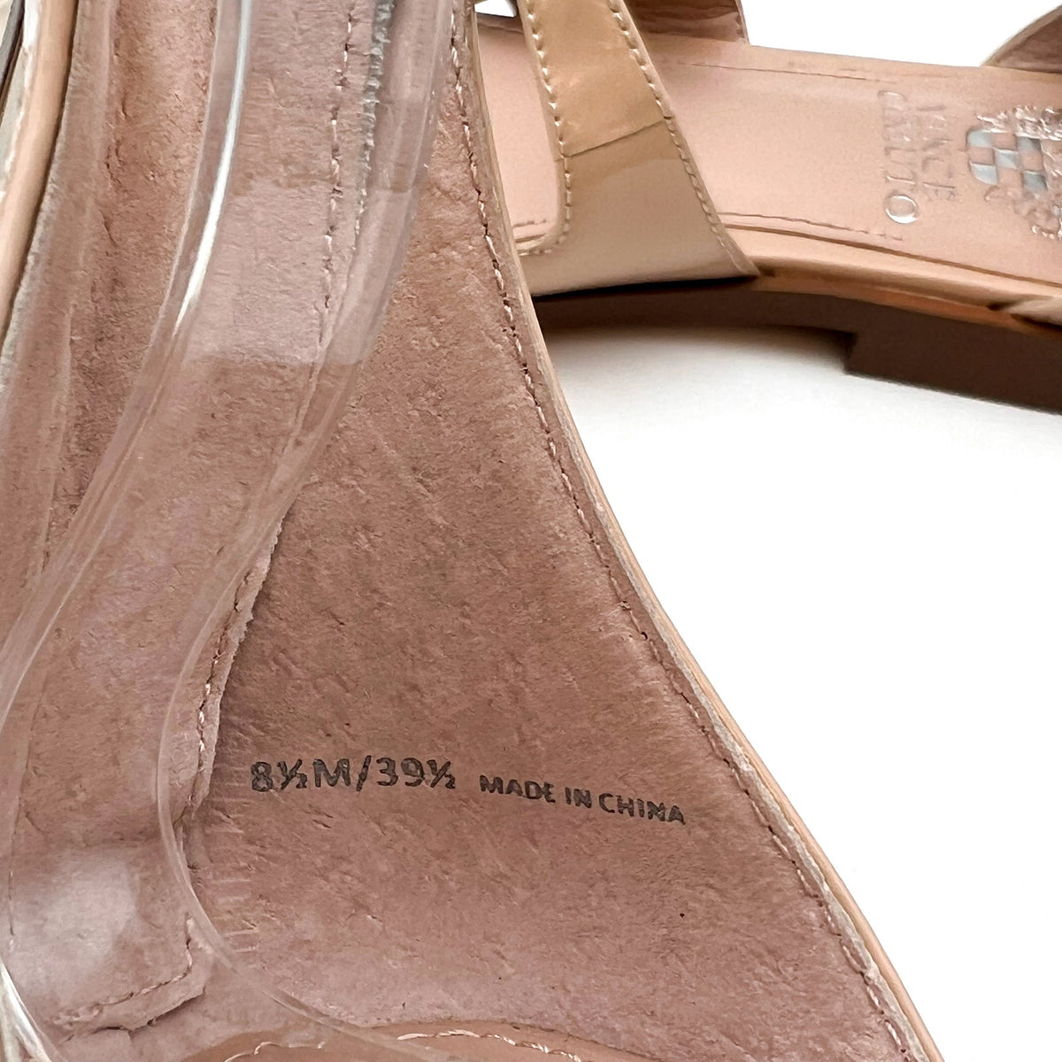 VINCE CAMUTO Women's Lomeeana Flat Sandals Size 8.5 Soft Blush Leather NWOB