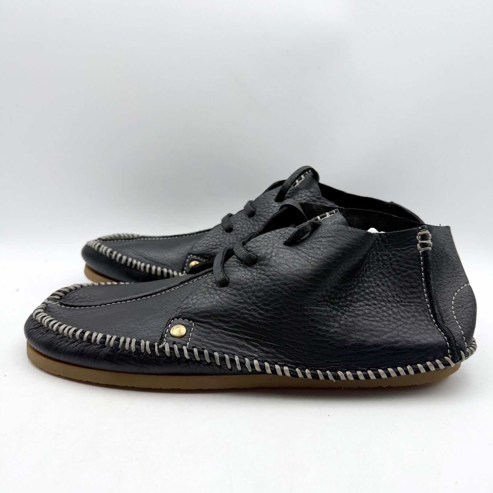 RE/DONE Womens Metal Oxford Shoes EU 40 US 10 Black Leather NWOB