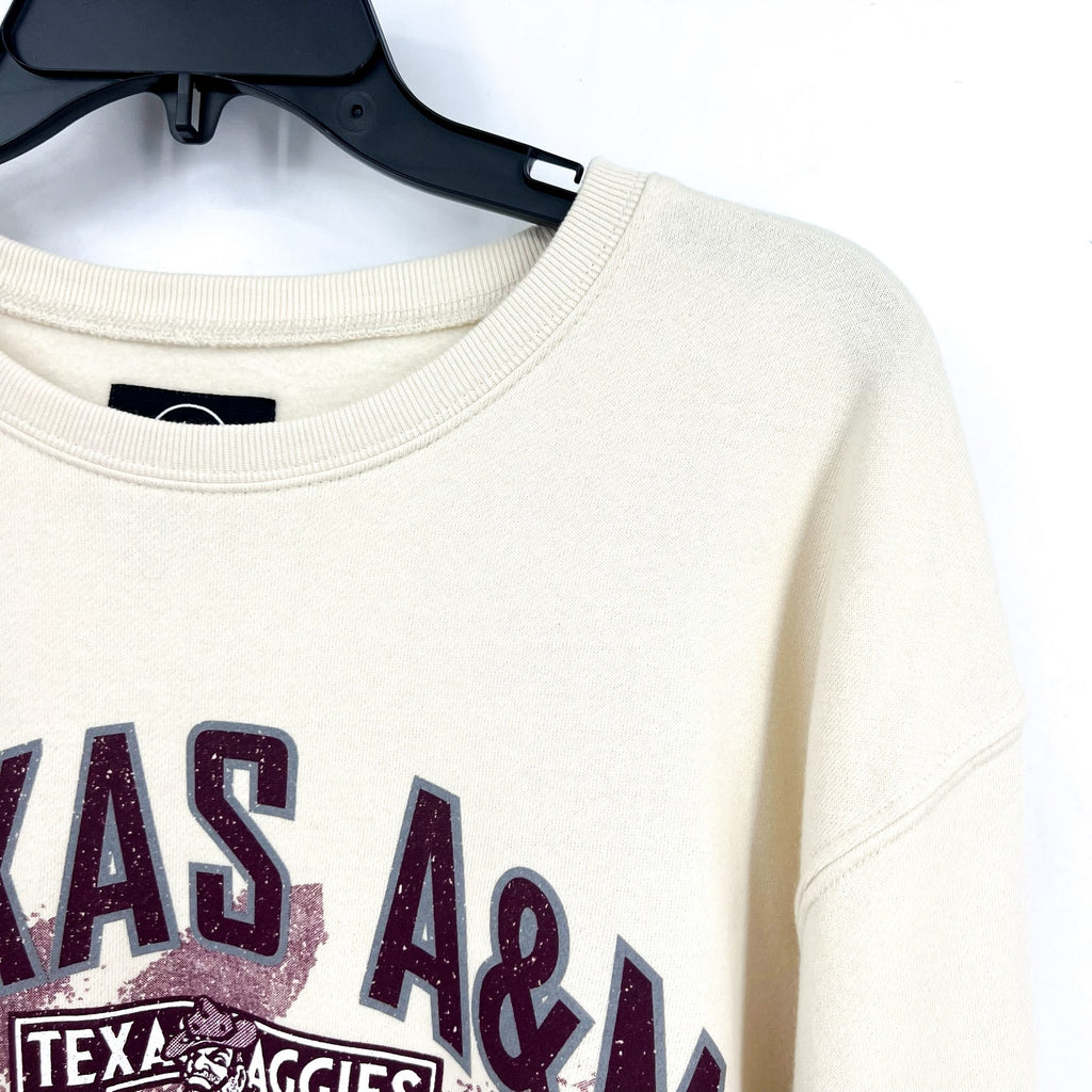 47 BRAND Texas A&M Aggies Shader Headline LS Crew Sweatshirt XXL Cream NWOT
