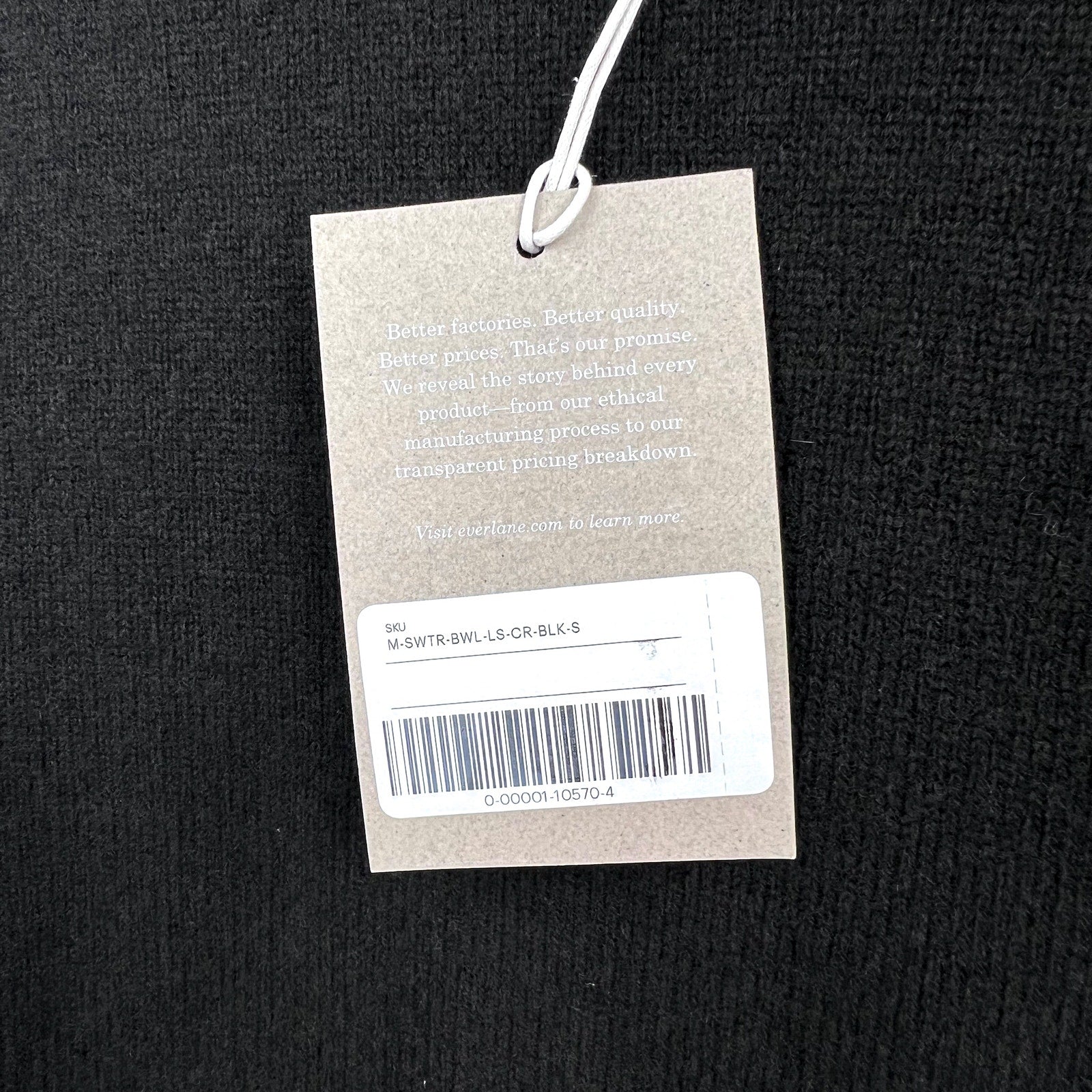 EVERLANE Men's Premium Merino Wool Sweater Small Black Crew Neck NWT