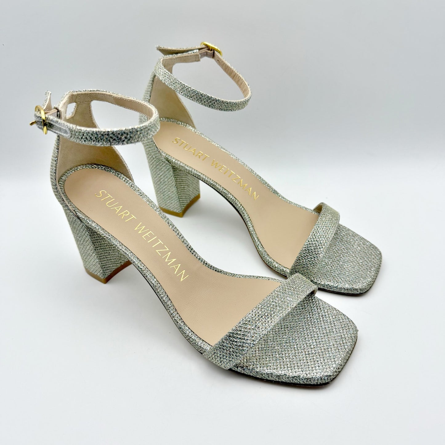 Stuart Weitzman Womens Nudistcurve 75 Block Sandal US 7.5B EU 38 Multi-color