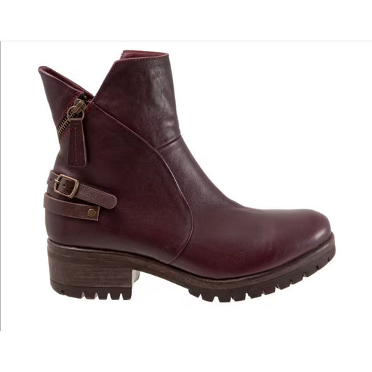Bueno Womens Fallon Bootie EU 38 US 7.5-8 Dark Red Purple Leather NIB