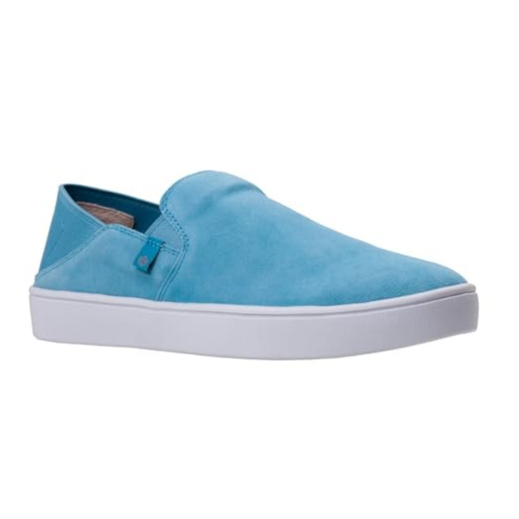 Spenco Womens Saylor Slip On Sneakers Size 8 WIDE Aqua Sea Blue Leather NIB