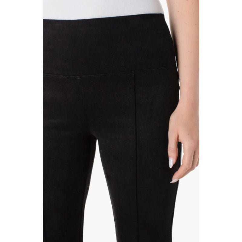 LIVERPOOL Women's Pearl Pull-On Faux Suede Flare Pants Small Black Stretch NWT