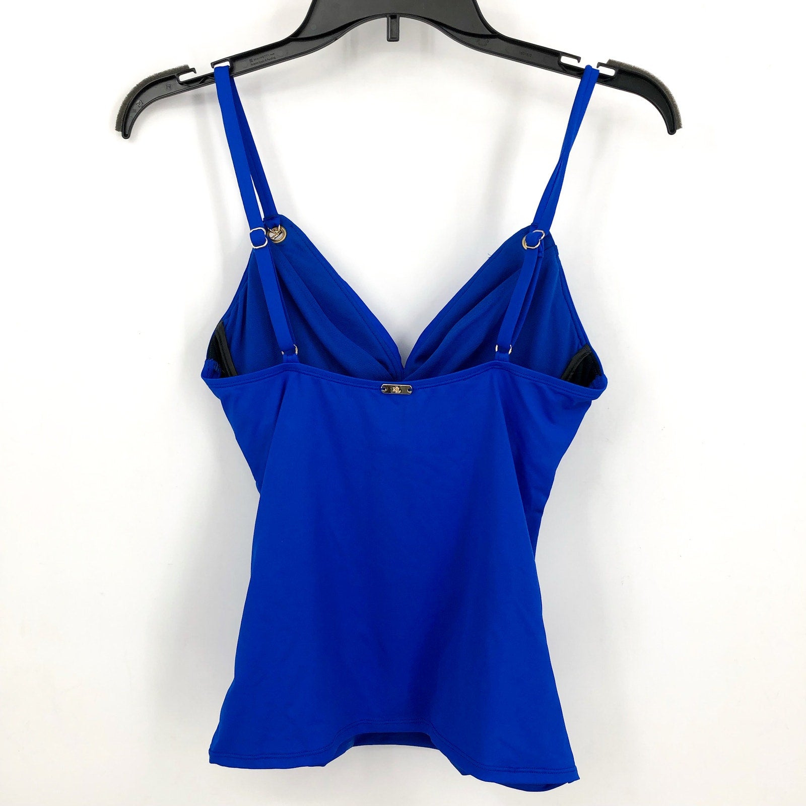 LAUREN RALPH LAUREN Womens Toggle Tankini Size 6 Blue Beach Club Solids Swim NWT