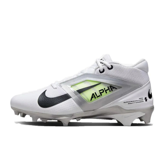 Nike Men's Alpha Menace 4 Pro Molded Football Cleats Size 10.5 White Black NWOB