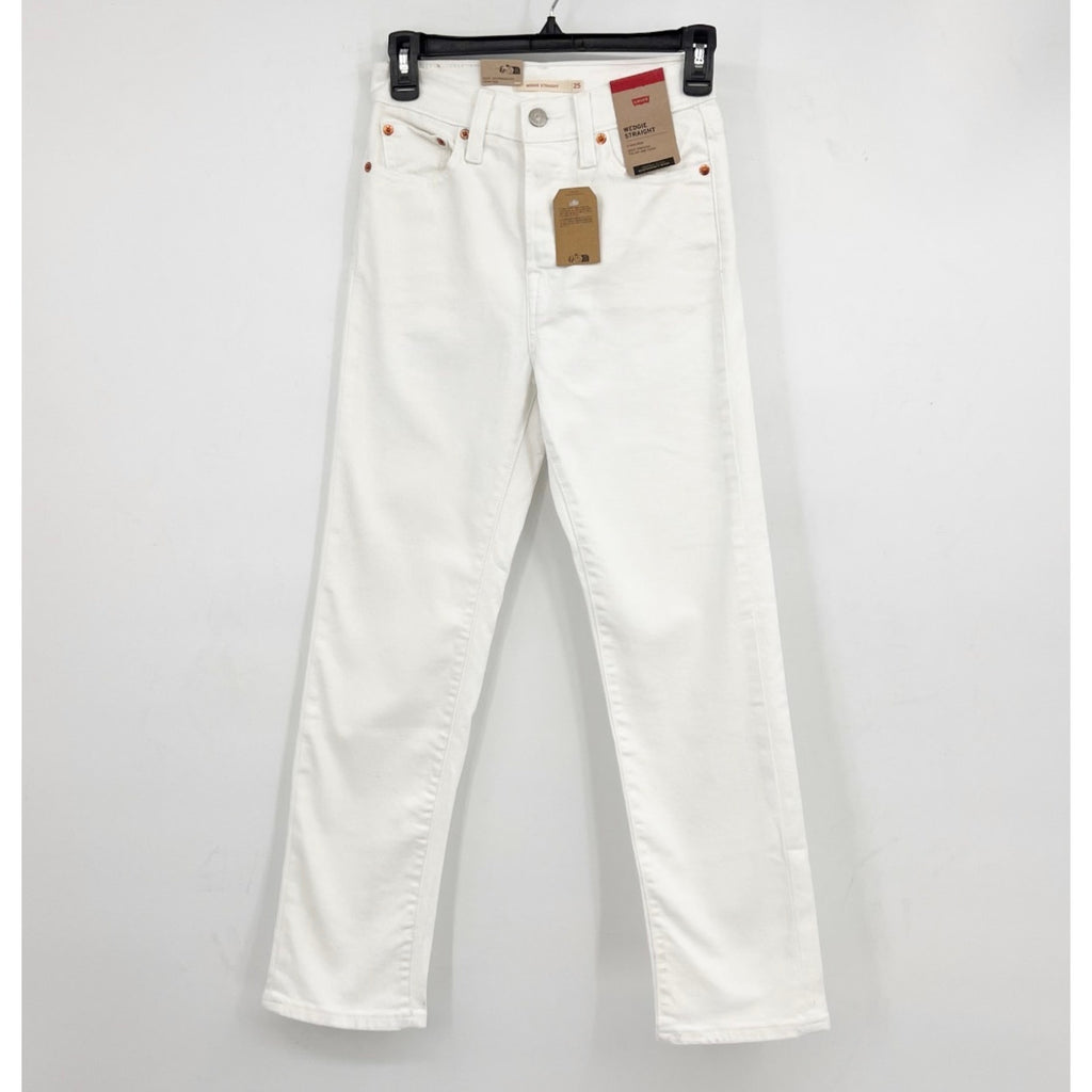 LEVI'S Women's Wedgie Straight Leg Jeans 25x28 Size 0 White NWT 34964-0184