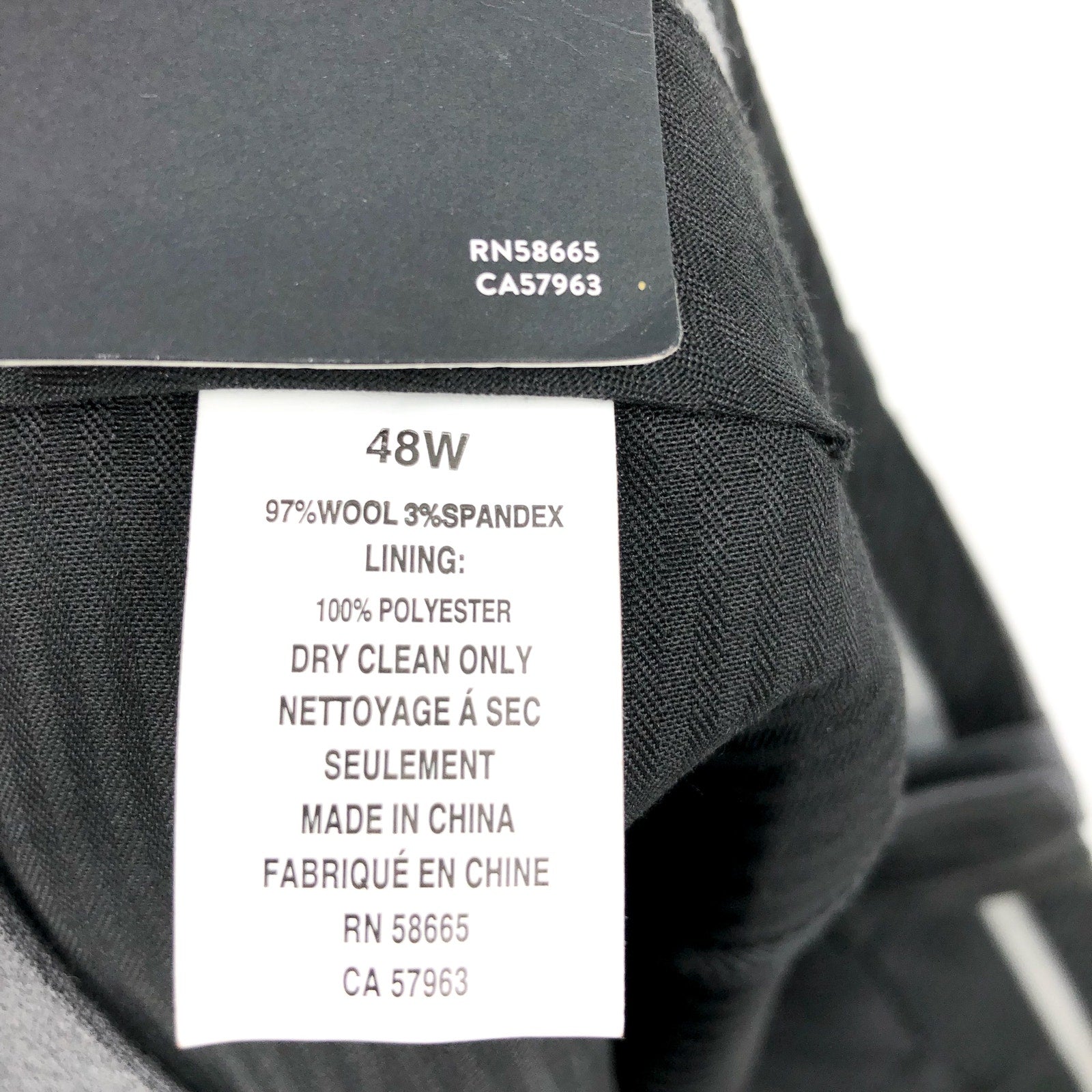 NORDSTROM Men's Trim Fit Dress Pants 48W Dark Grey Tech-Smart Wool Blend NWT