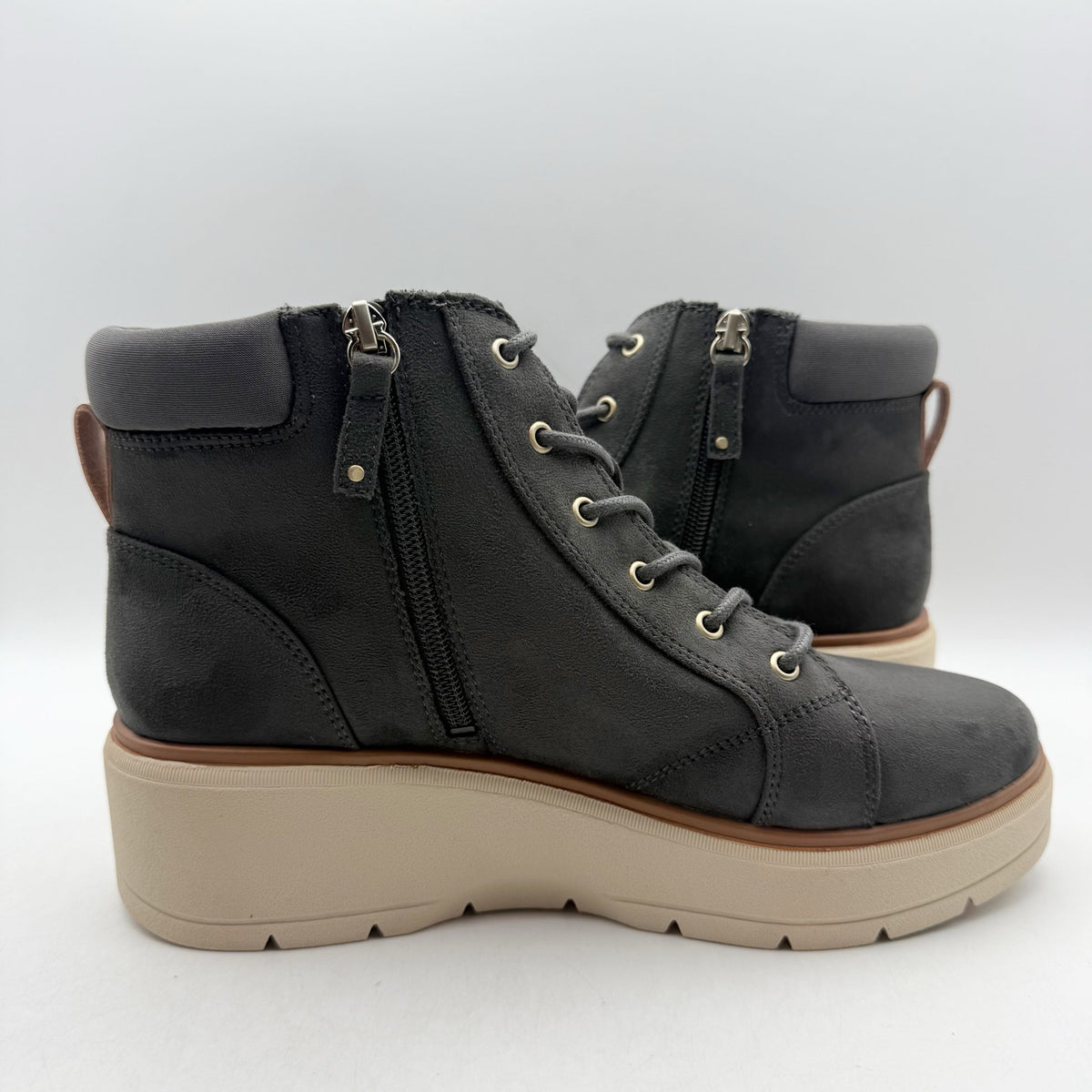 Dr. Scholls Womens Nice Day Max Alpine Ankle Boots Size 10 M EU 41 Grey NIB