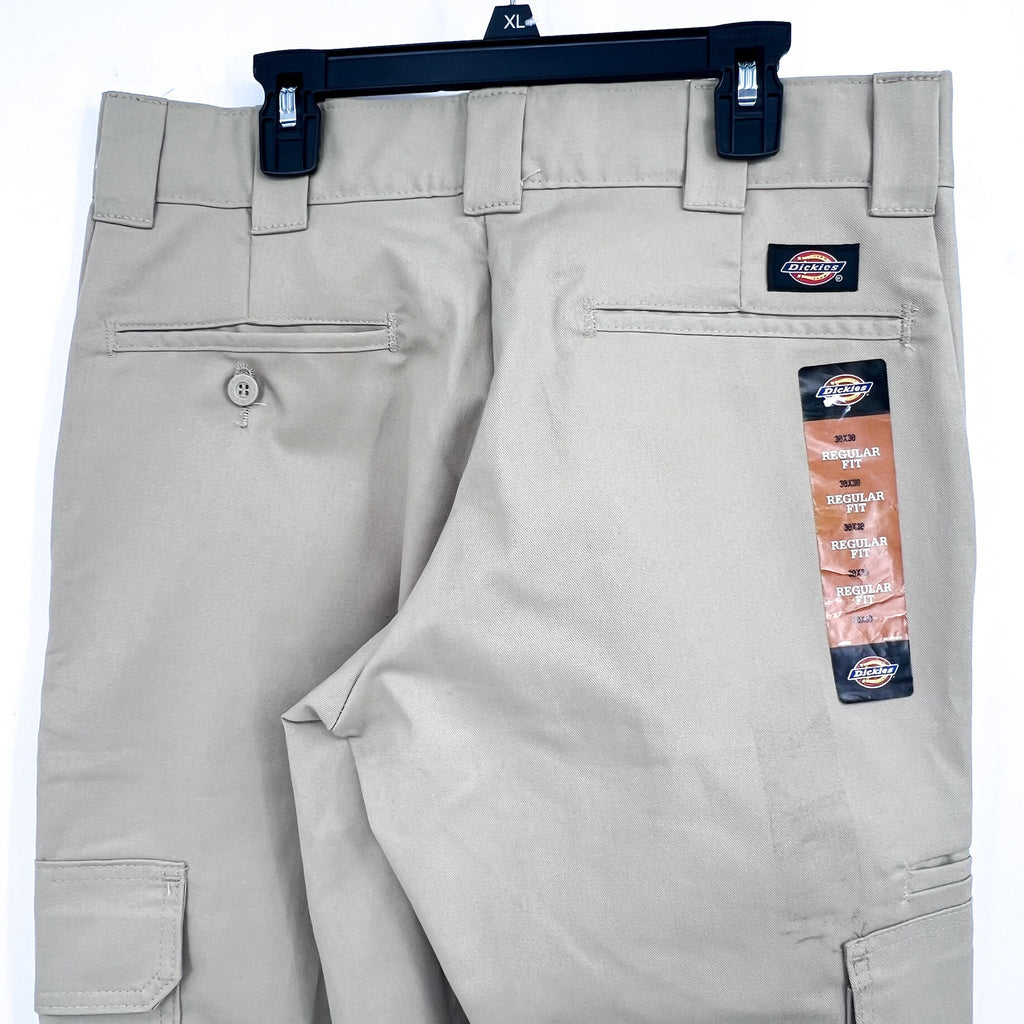 DICKIES Men's Twill Stretch Cargo Pants 30x30 Khaki Tan Straight Leg NWT