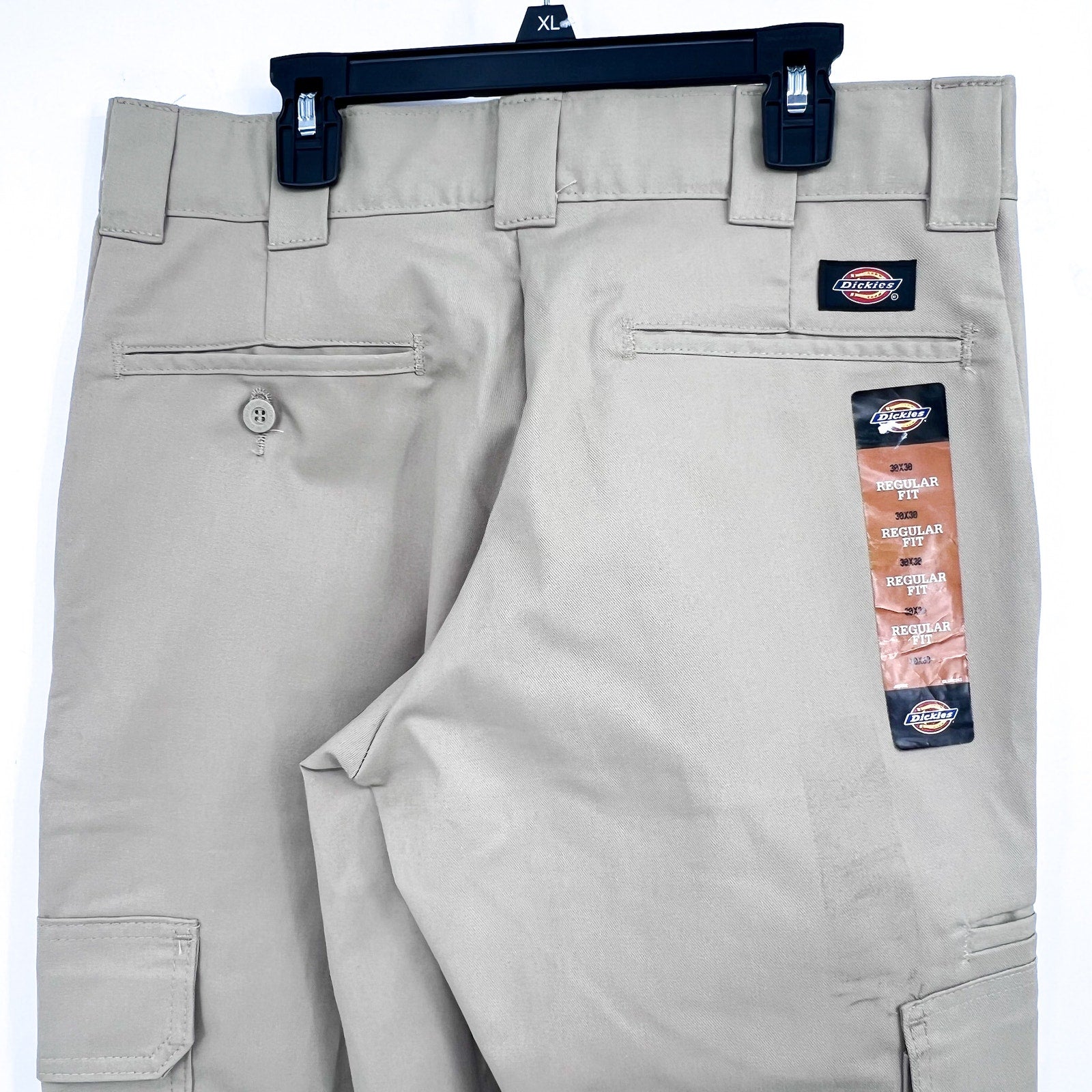DICKIES Men's Twill Stretch Cargo Pants 30x30 Khaki Tan Straight Leg NWT