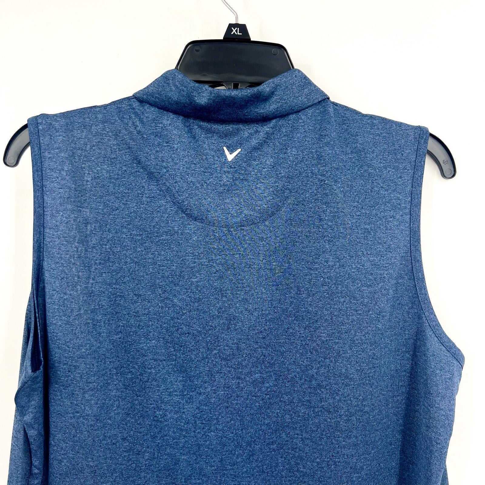 CALLAWAY Women's 1/4 Zip Sleeveless Polo Shirt Small Blue True Navy Heather NWT