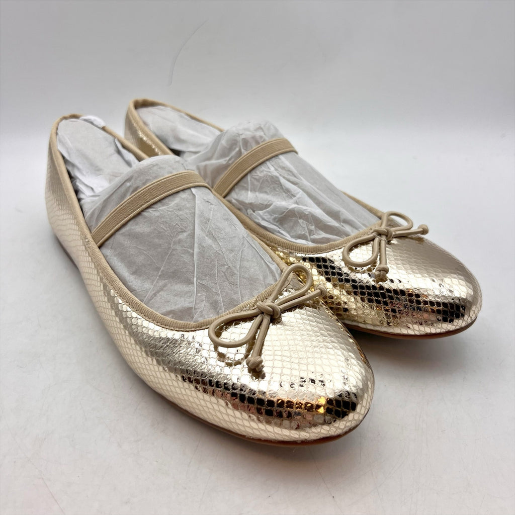 Bandolino Womens Phalon Flats Size 9 M Gold Snake Print NIB
