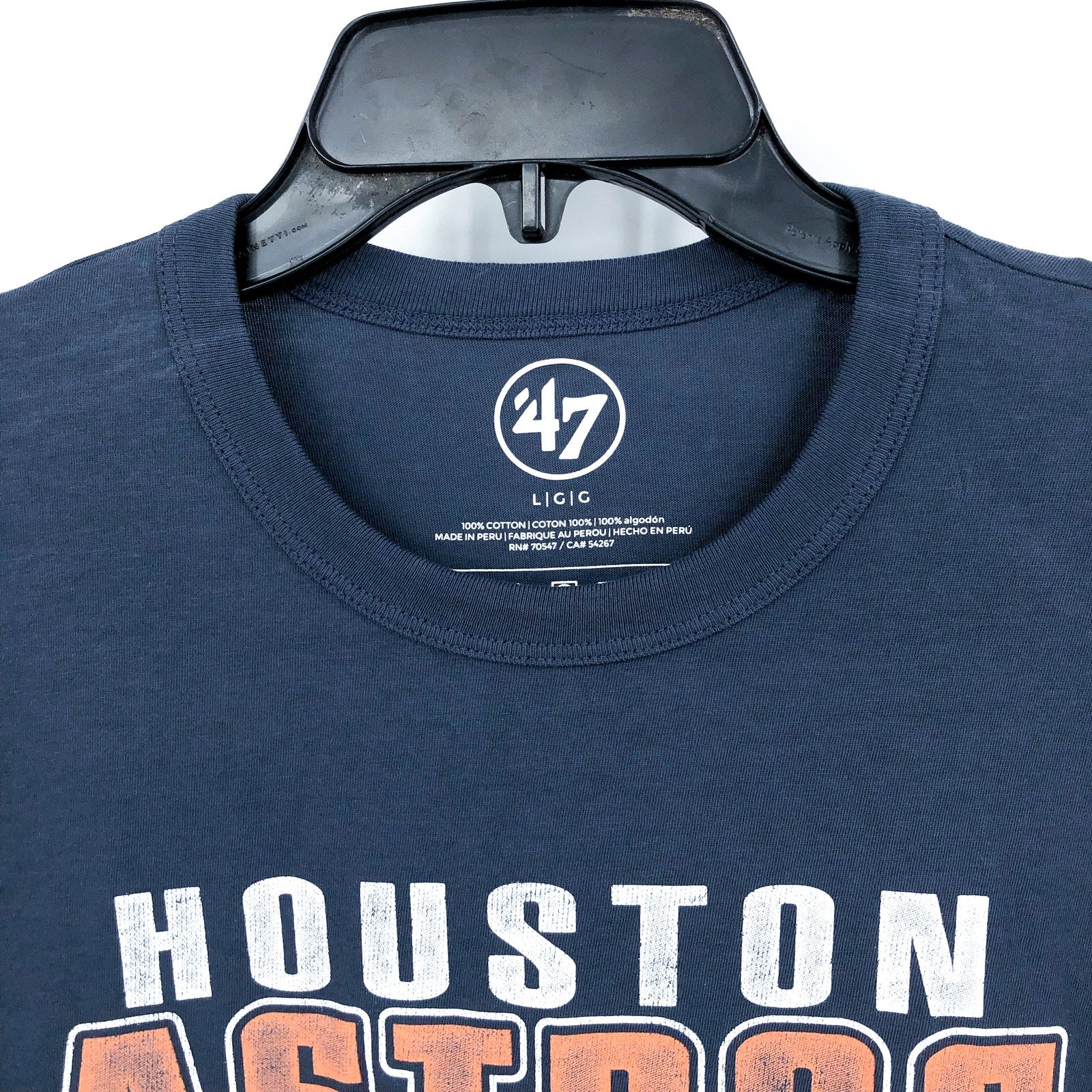 47 BRAND Men's Houston Astros Borderline Franklin T-Shirt Large Atlas Blue NWT