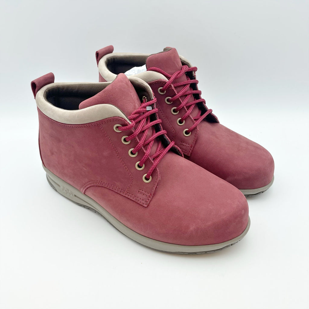 SAS Womens Gretchen Ankle Bootie US 6 WW EU 36.5 Red Leather Water Resistant NIB