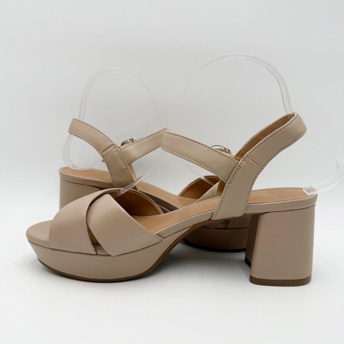 Aerosoles Womens Cosmos Platform Sandals Size 8.5 M Beige NWOB
