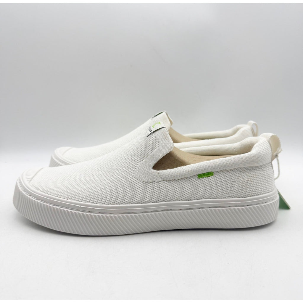 Cariuma IBI Slip On Sneakers Womens 8.5 Mens 7 All White Knit Bamboo NIB