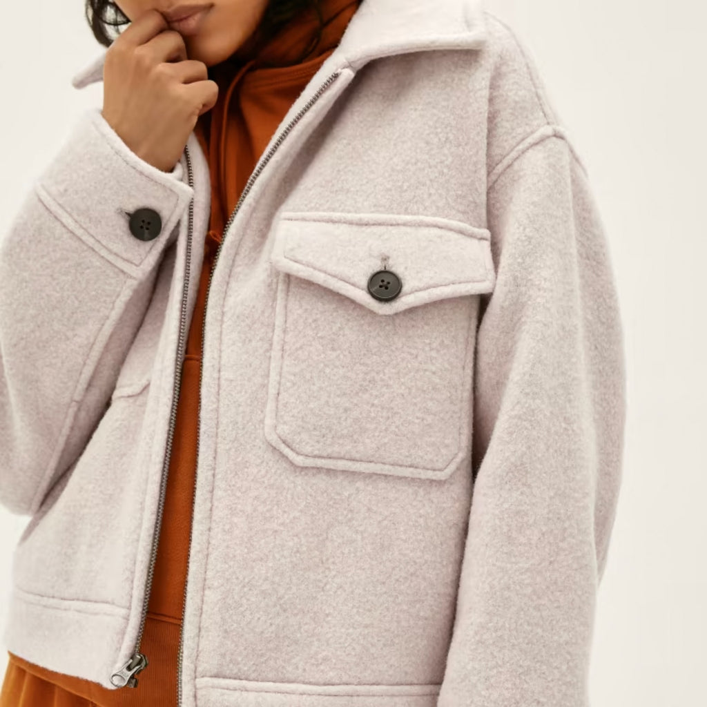 Everlane Womens The Wool Mackinaw Jacket Small Oatmeal Beige NWT
