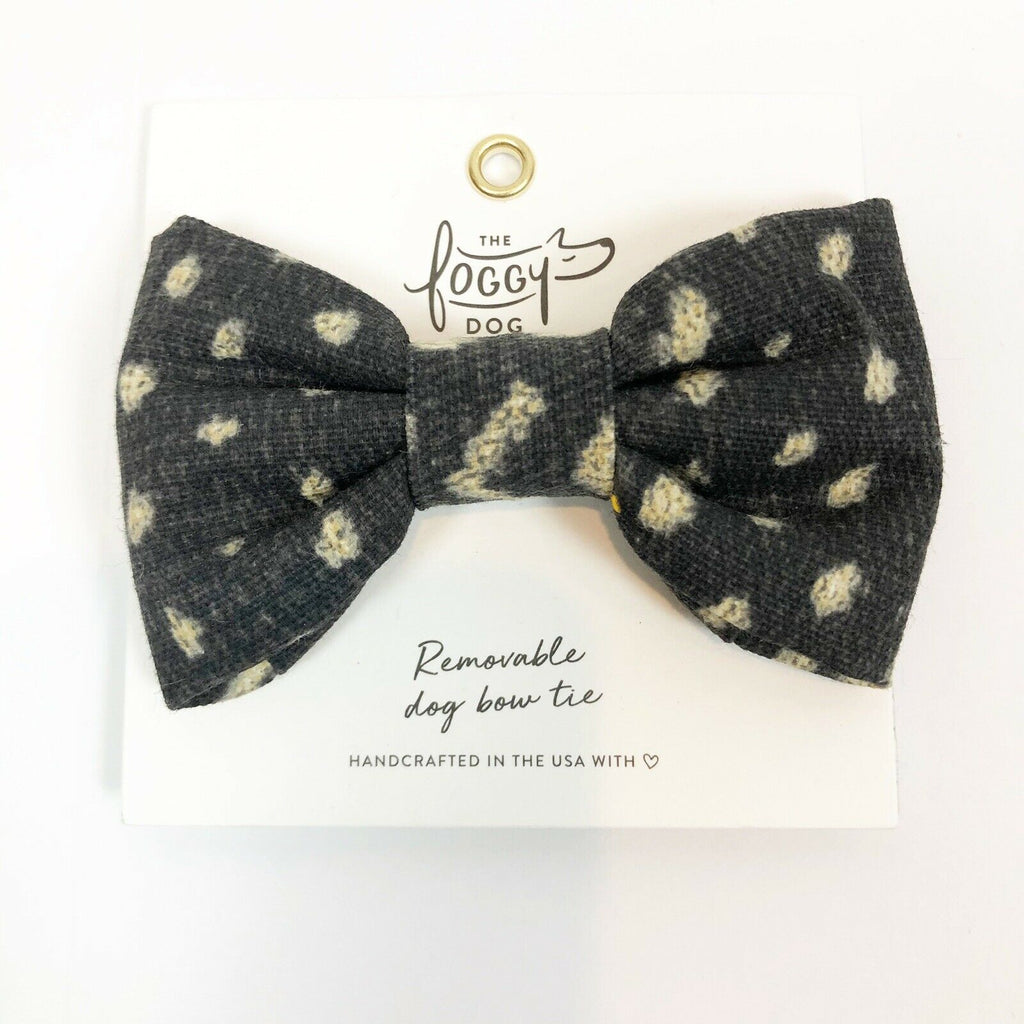 The Foggy Dog Print Bow Tie Boho Mud Cloth Black Cream Small Dog NWT