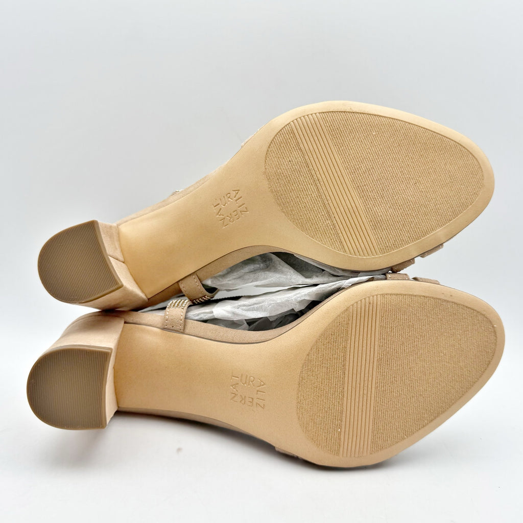 Naturalizer Womens Vanessa Heel US 8.5 M EU 38.5 Beige Suede Rhinestone NIB