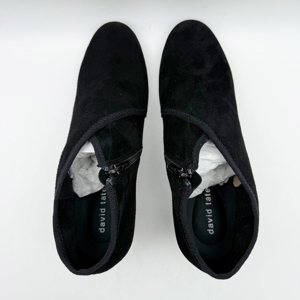 David Tate Womens Anna Bootie US 9.5 M Black Suede Ankle NIB