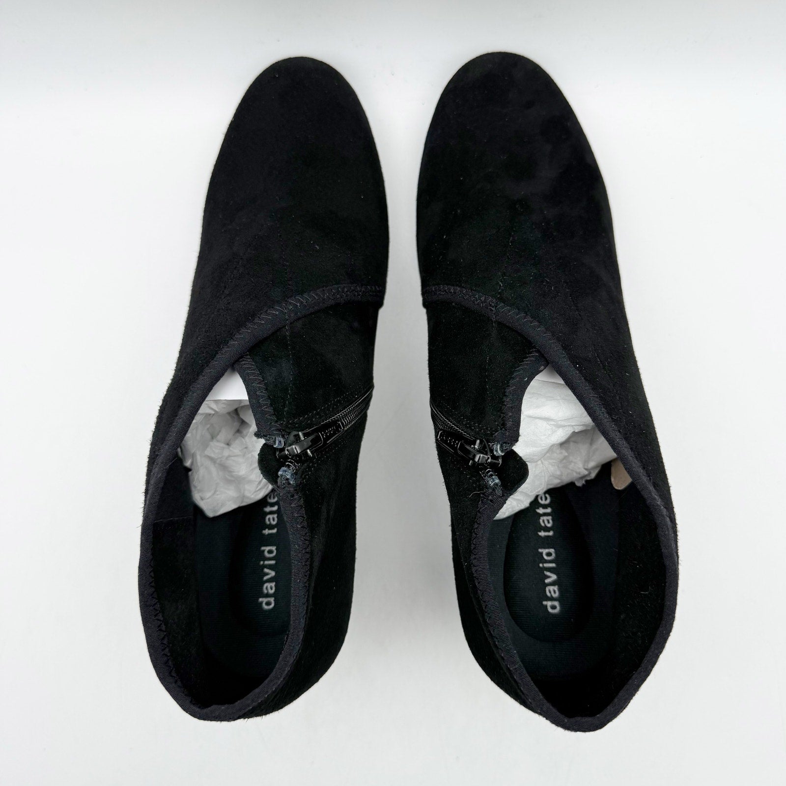 David Tate Womens Anna Bootie US 9.5 M Black Suede Ankle NIB