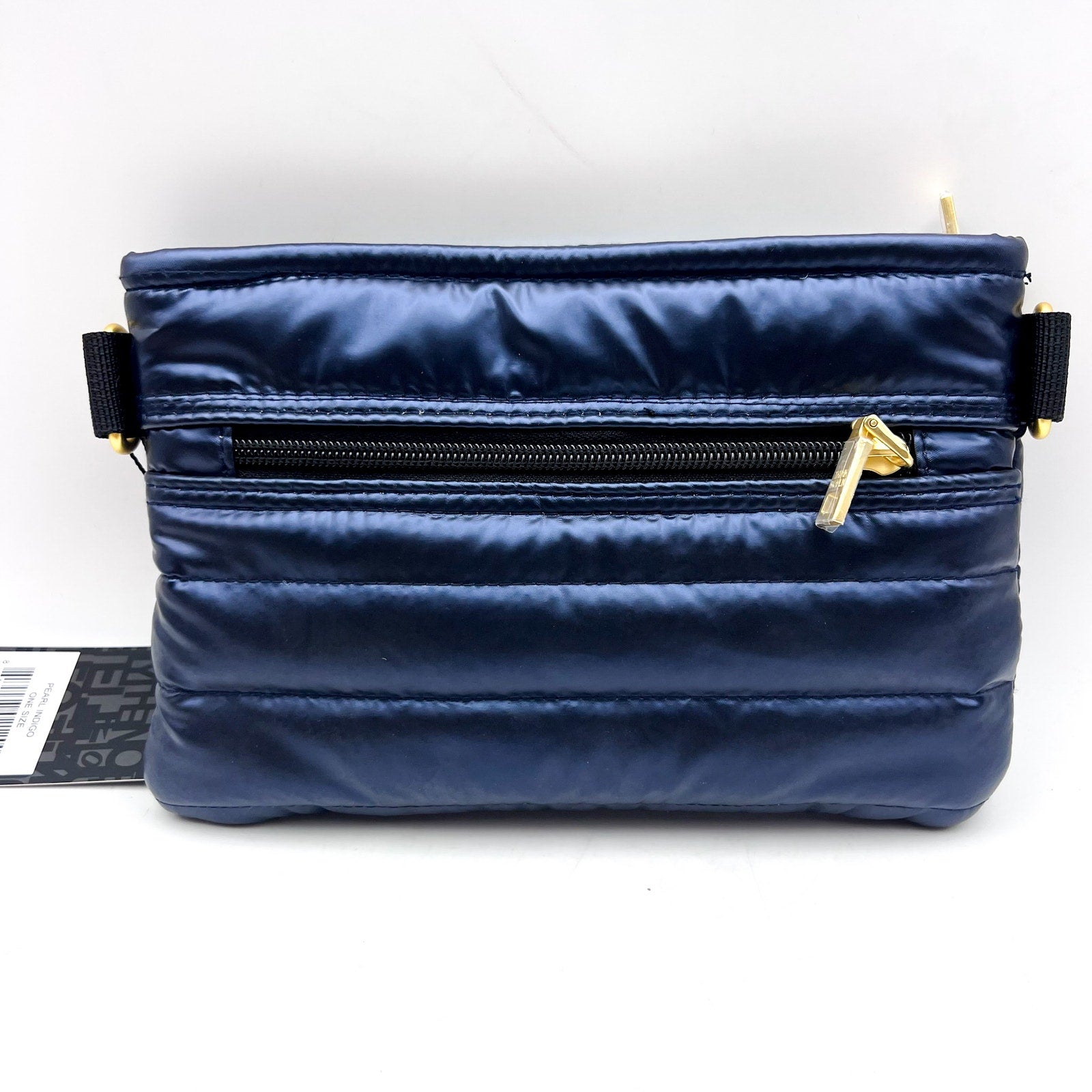 THINK ROYLN Women's Quilted Crossbody Bum Bag Small Blue Pearl Indigo NWT