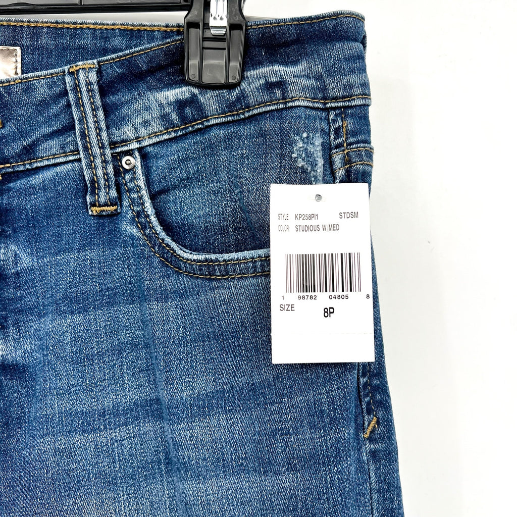 KUT FROM THE KLOTH Natalie Bootcut Jeans 8 PETITE Studious Blue Mid Rise NWT